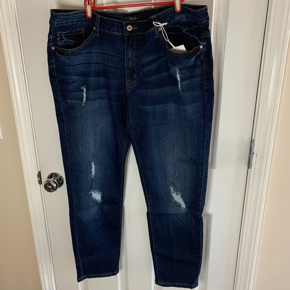 KanCan 3XL Dark Blue  distressed jeans NWT